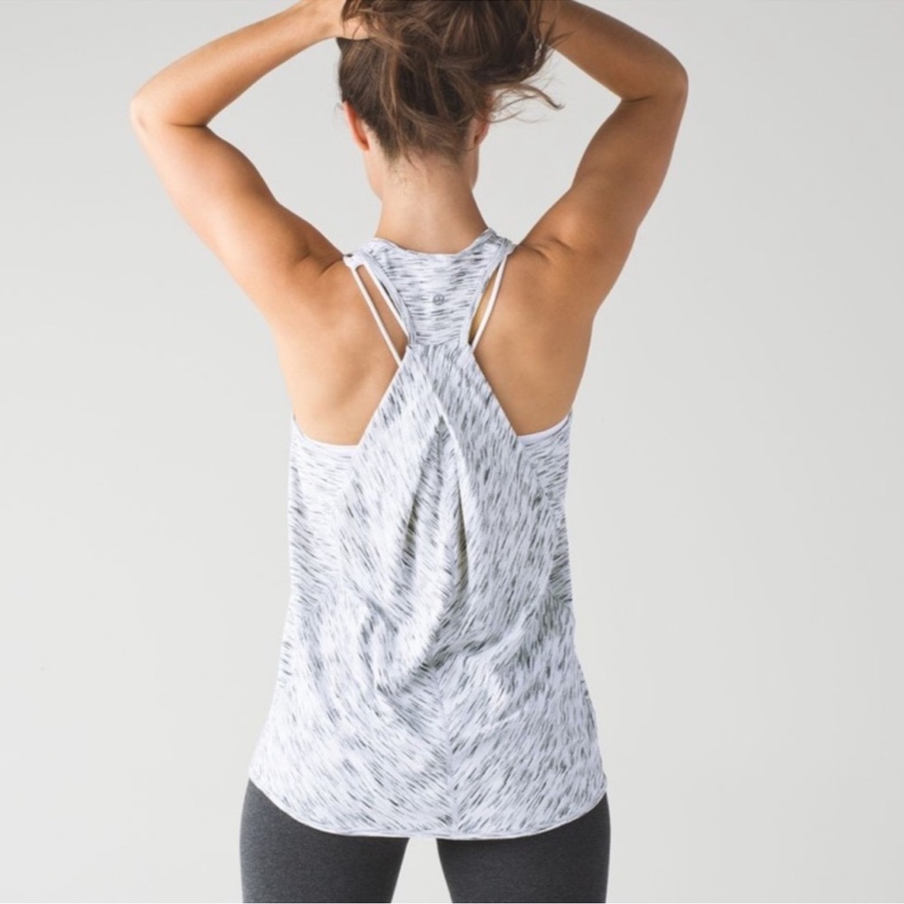 Lululemon Essential Tank Top Women’s SZ 6 white & grey Lulu